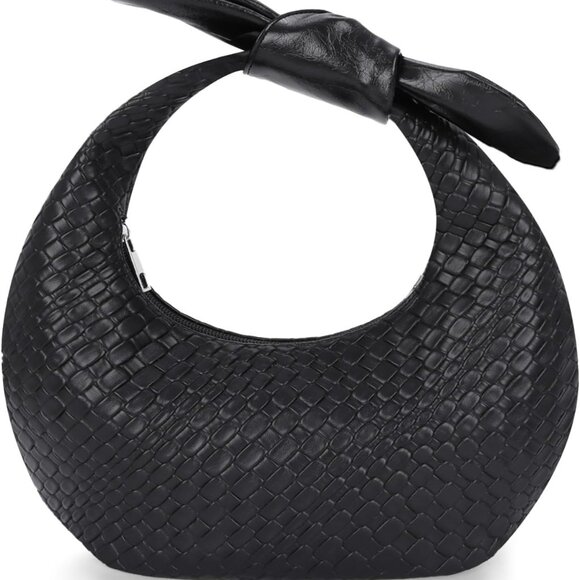 Black Dumpling Evening Bag - Versatile Handbag for Formal Events & Gatherings - Picture 1 of 6